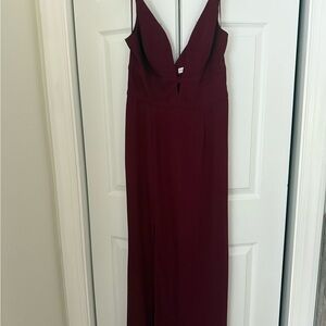 Dress the Population Rich Burgundy V-Neck Dress